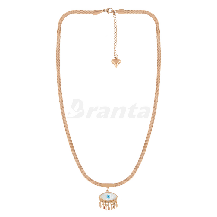 Beautiful Evil Eye Pendant Snake Rose Gold Necklace For Women