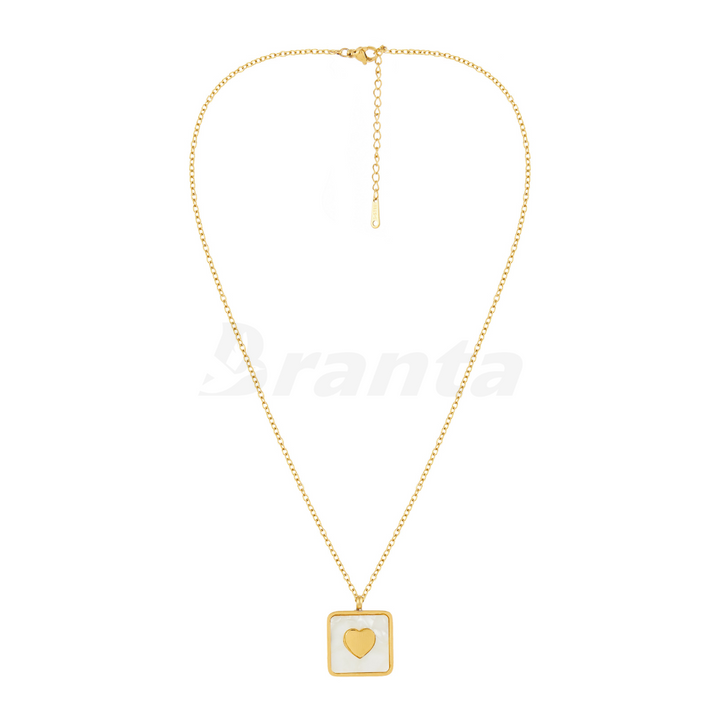 Square Heart Necklace Tarnish free