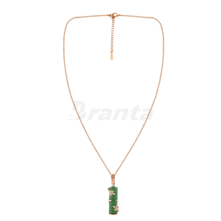 Bamboo Flower Pendant Necklace