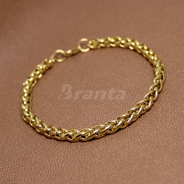 Round Wheat Bracelet For Men (8 Inch)