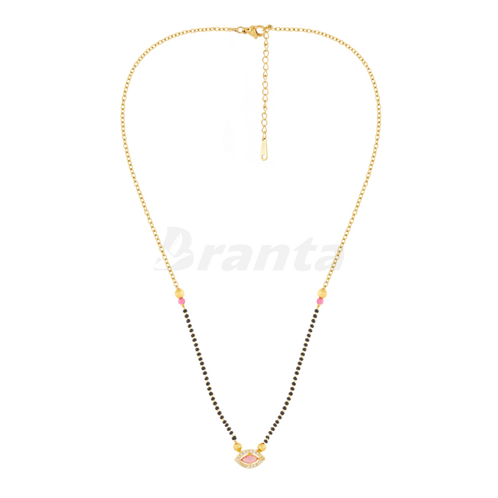 Pink Marquise Diamond Mangalsutra For Women