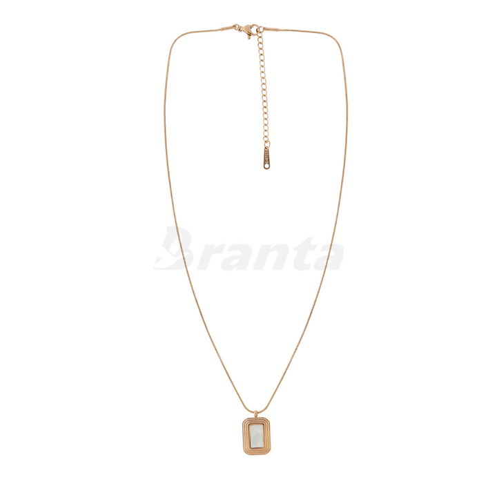 Rectangle Pearl Pendant Necklace For Women