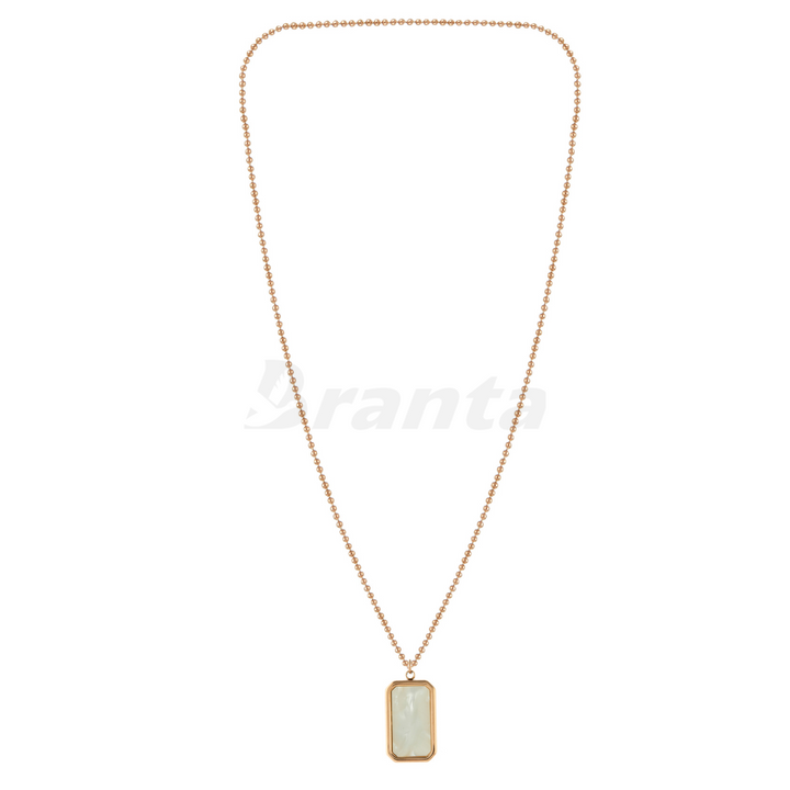 Rectangle White Pearls Pendant Necklace