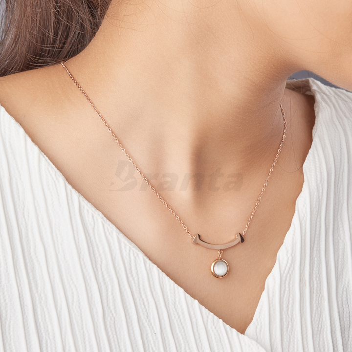 Whispering Pendant Rose Gold Necklace For Women