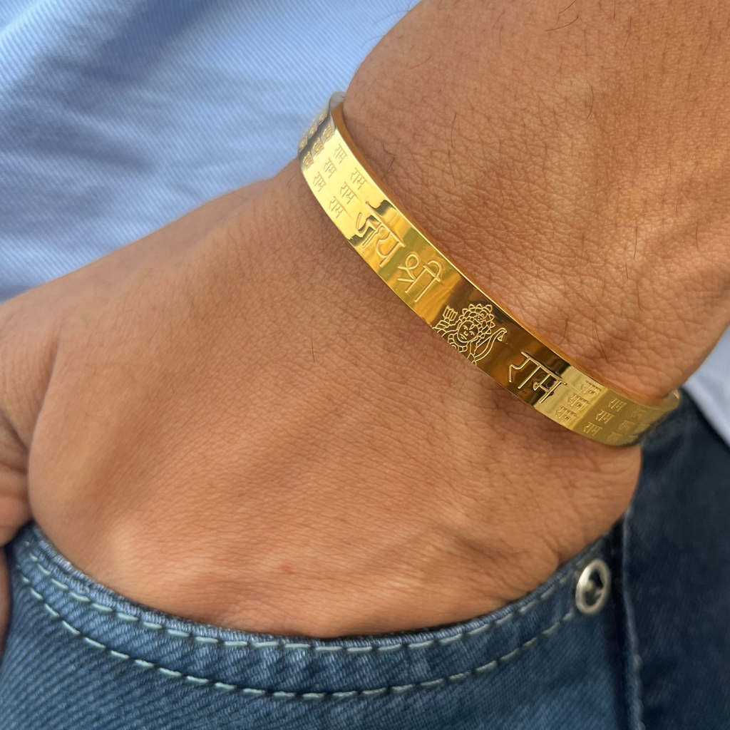 Jai Shree Ram Men's Gold Bracelet