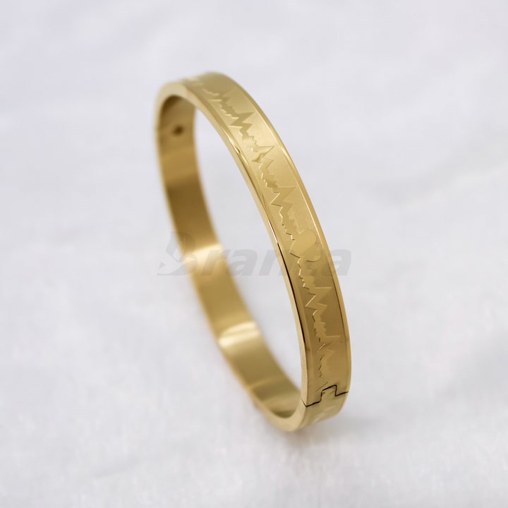 Heartbeat Lifeline Gold Men's Bracelet