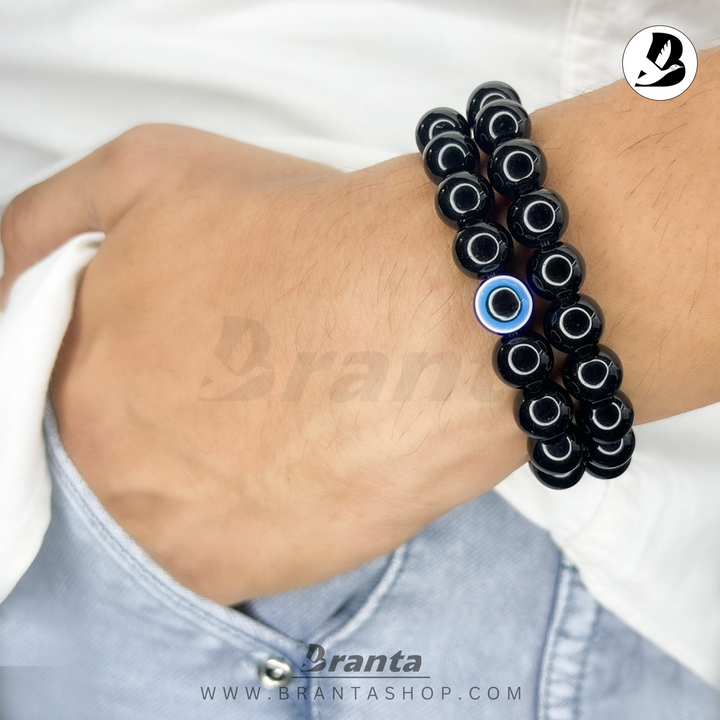 Protective Evil Eye Crystal Black Bracelet 2 Pieces Combo