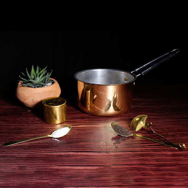 Set of 3 Brass Saucepans (1L, 1.5L, 2L)