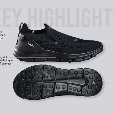 Breathe Ease Slip Ons : Black