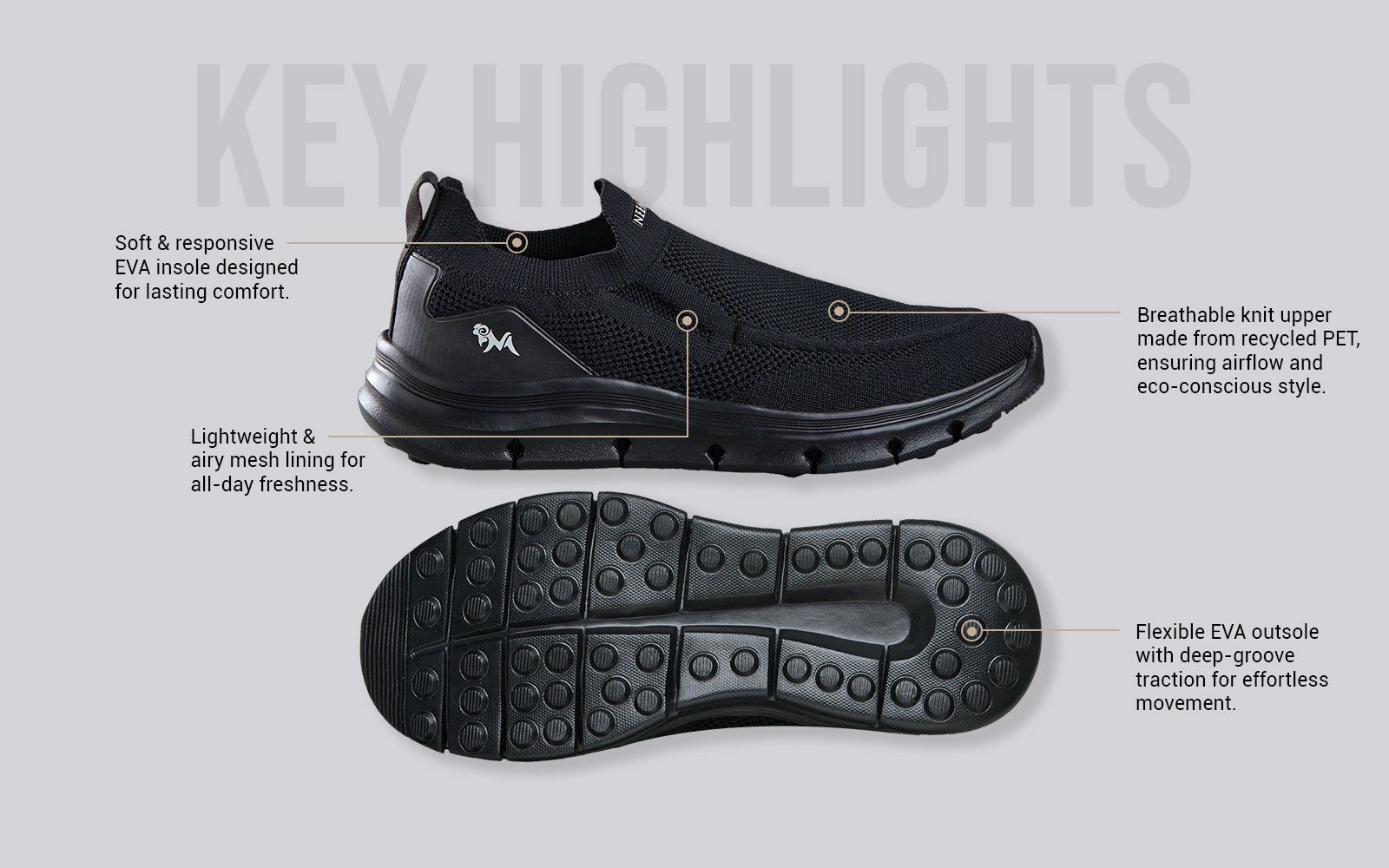 Breathe Ease Slip Ons : Black
