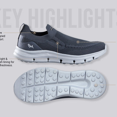 Breathe Ease Slip Ons : Grey