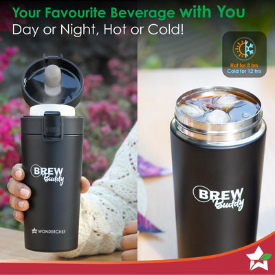 Wonderchef Renewed Brew Buddy Portable Coffee Mug .