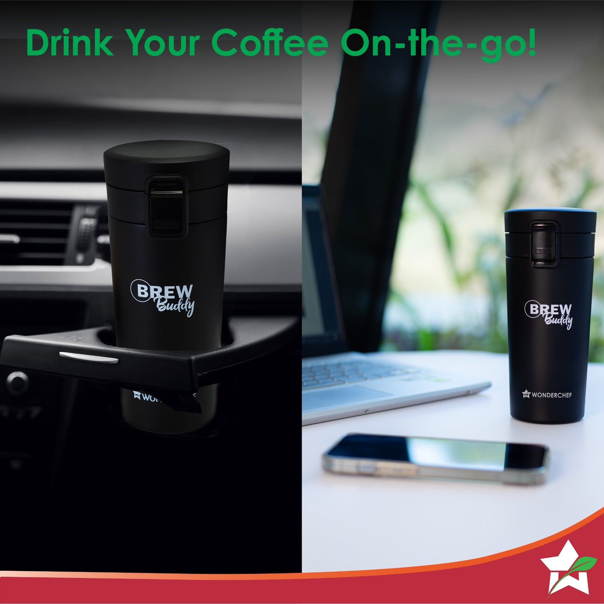 Wonderchef Renewed Brew Buddy Portable Coffee Mug .