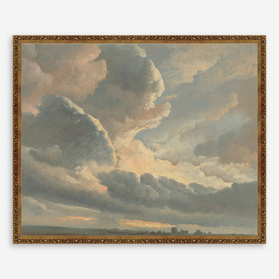 Study of Clouds with a Sunset near Rome Wall Art by Simon Alexandre Clement Denis