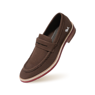 Block Heel Loafers : Brown