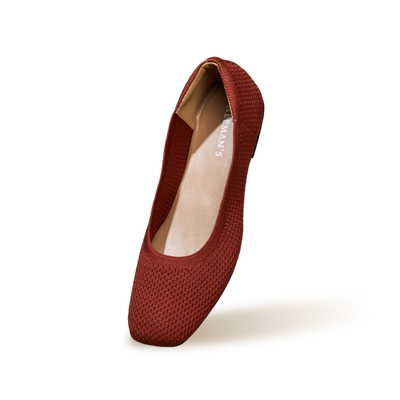 Plush Square Flats : Burgundy