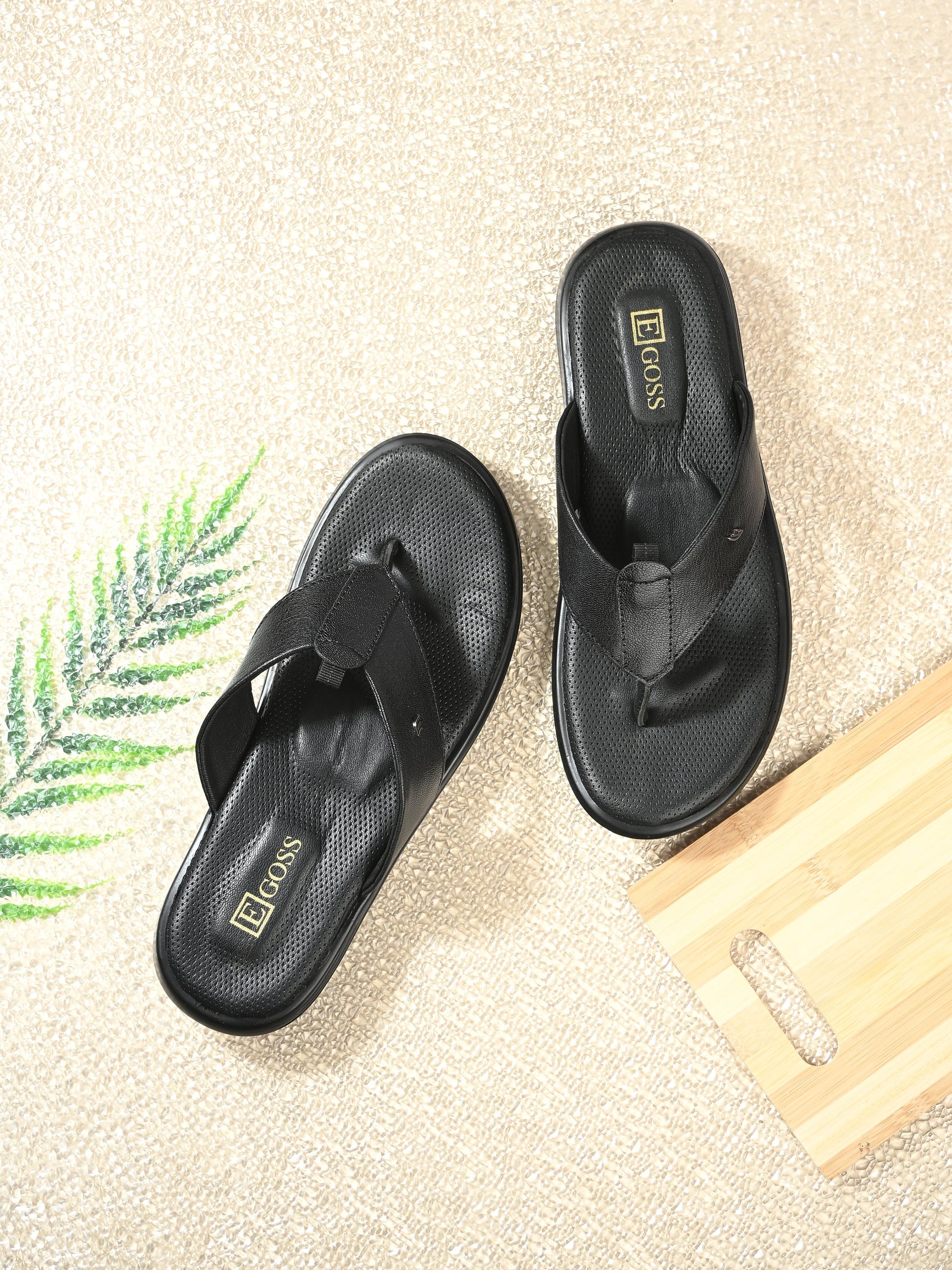 Egoss Leather Slippers For Men