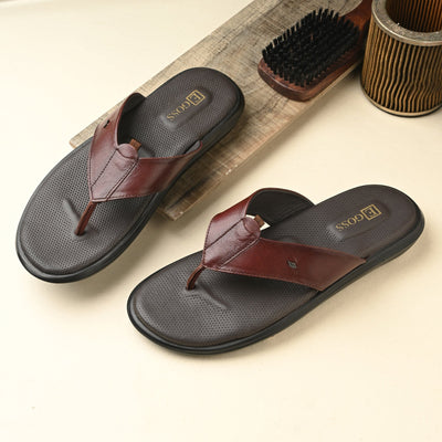 Egoss Leather Slippers For Men