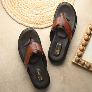 Egoss Leather Slippers For Men
