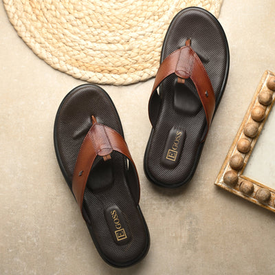 Egoss Leather Slippers For Men