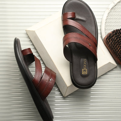 Egoss Leather Slippers For Men