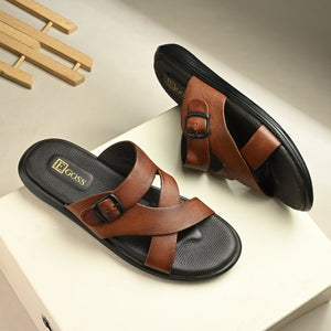 Egoss Leather Slippers For Men