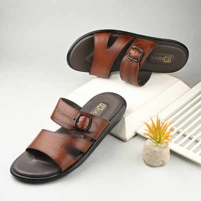 Egoss Leather Slippers For Men