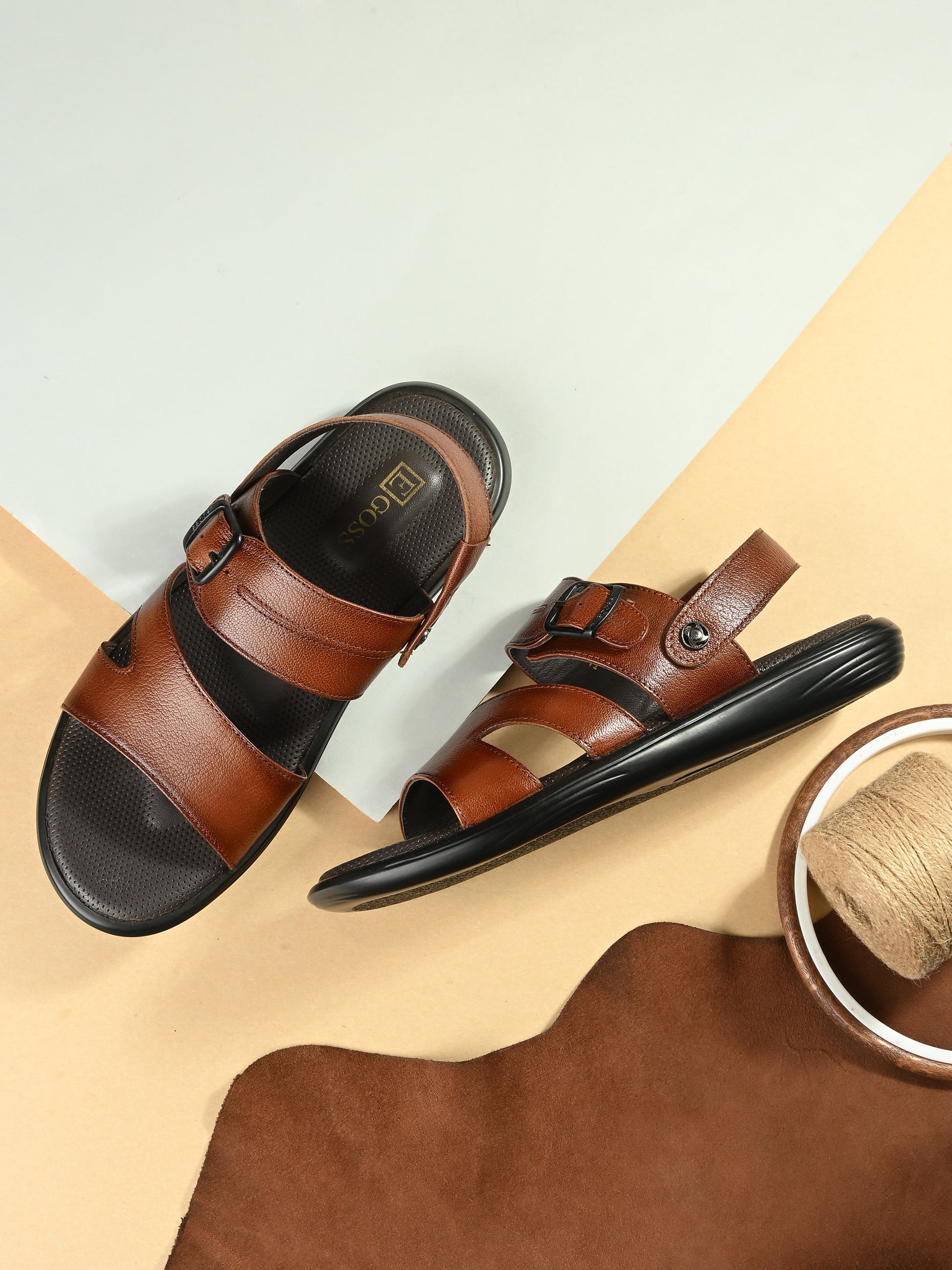 Egoss Leather Sandals For Men