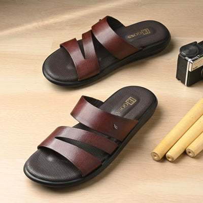 Egoss Leather Slippers For Men