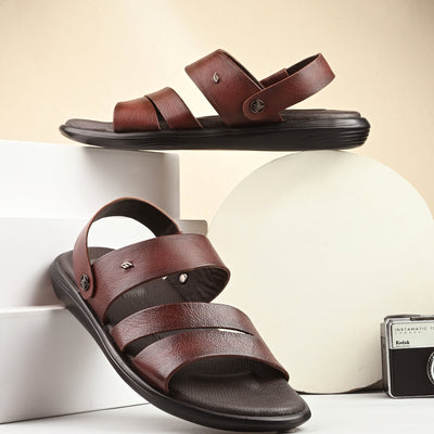 Egoss Leather Slippers For Men