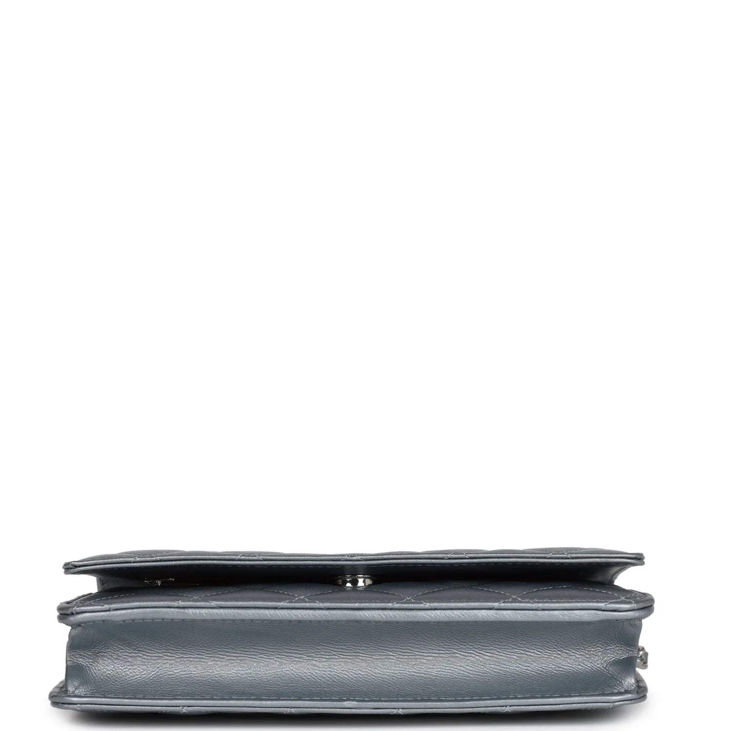 Chanel Wallet On Chain WOC Silver Metallic Lambskin Silver Hardware