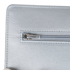 Chanel Wallet On Chain WOC Silver Metallic Lambskin Silver Hardware