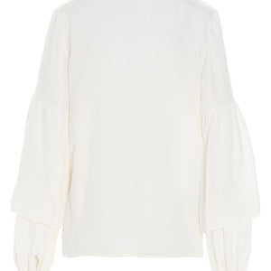 Di.la3 Pari' Puff-sleeve Silk Shirt