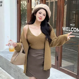 Elena Statement Woolen Tops with Cape Style Sweater