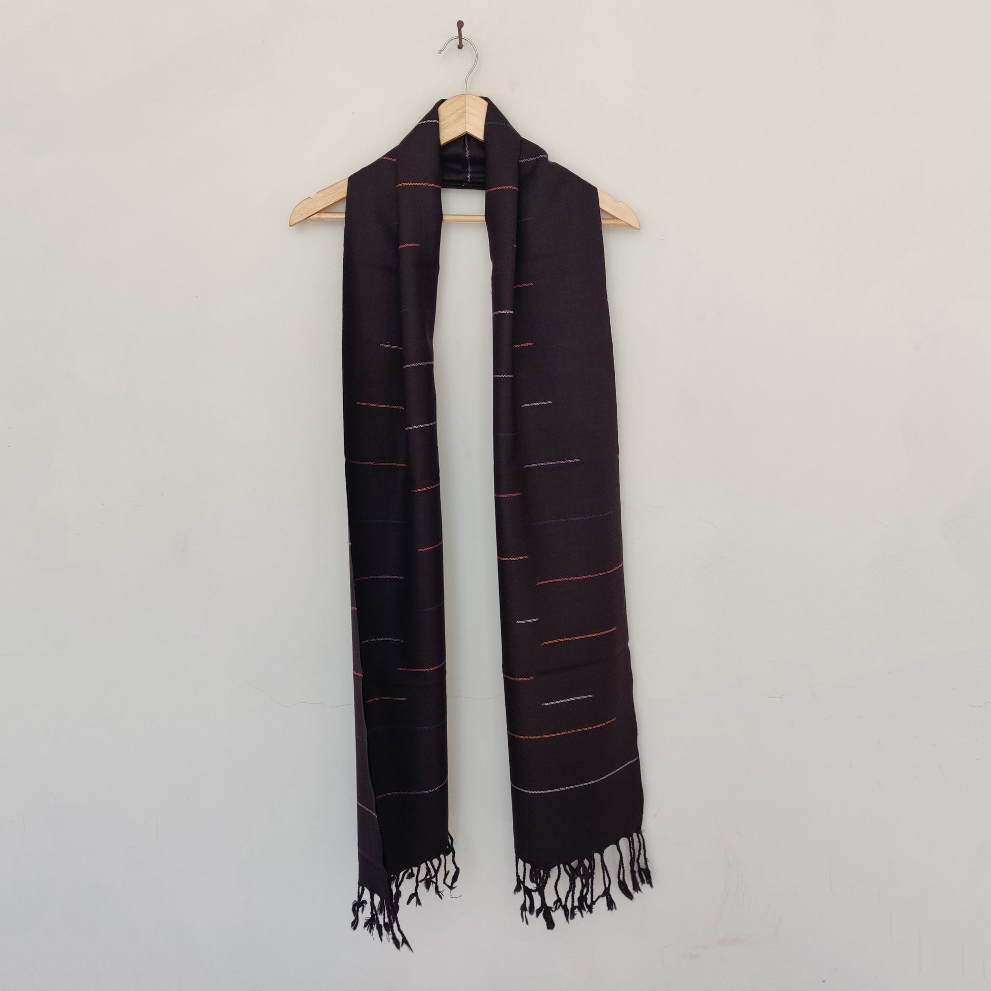 Brown - Multicolor Handwoven Merino Wool Stole