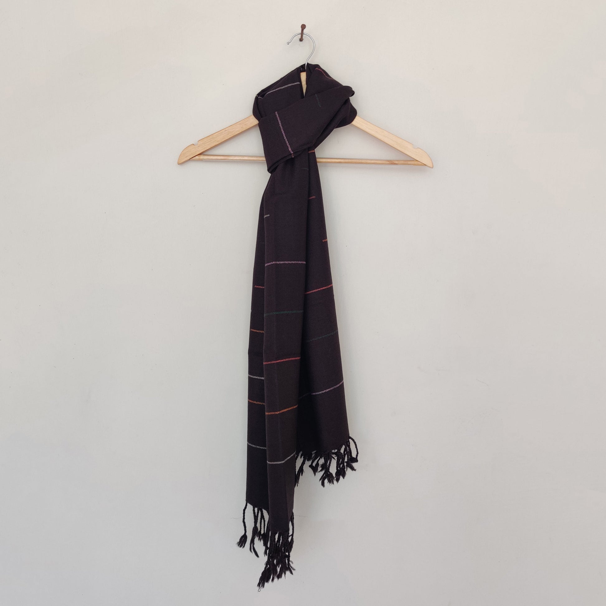 Brown - Multicolor Handwoven Merino Wool Stole
