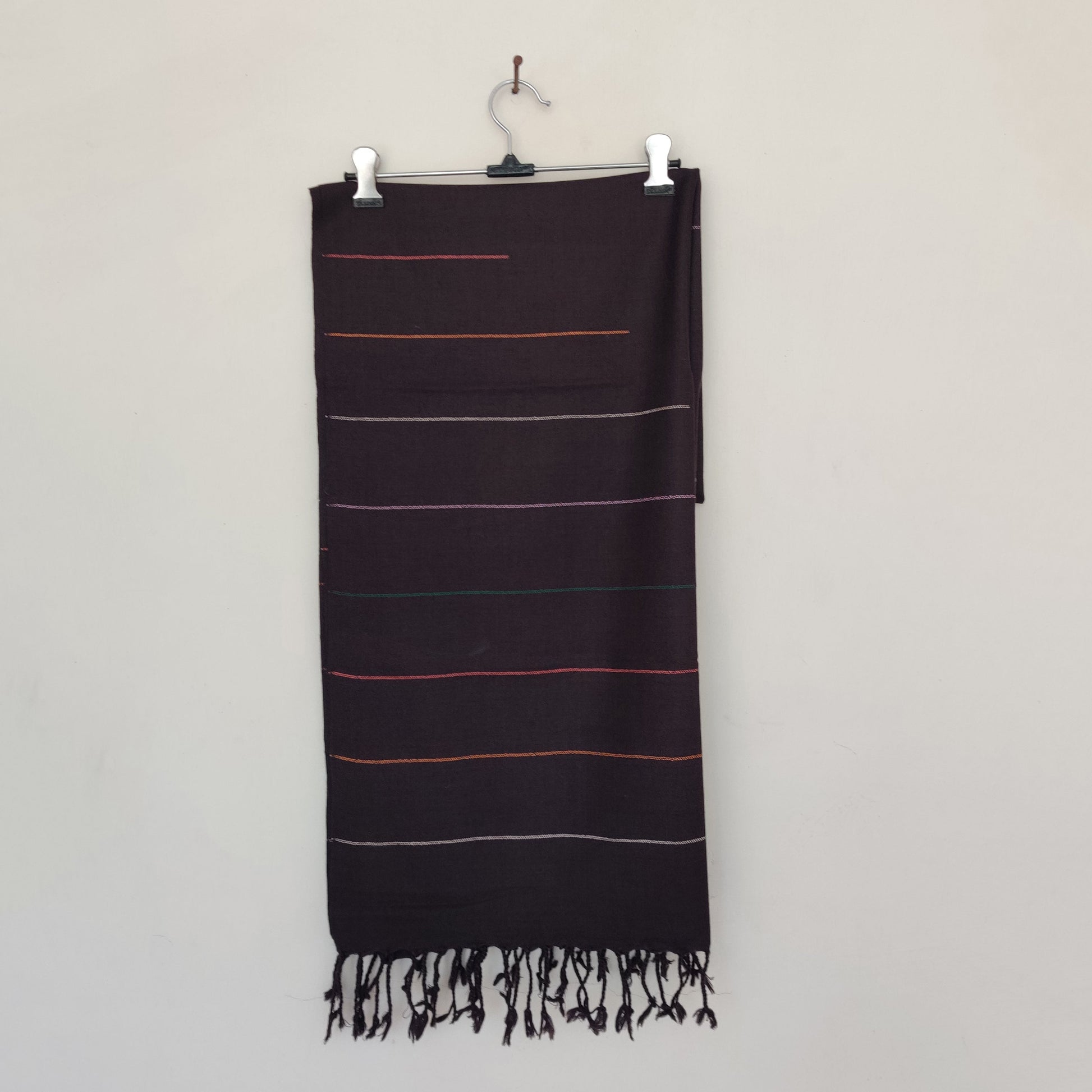 Brown - Multicolor Handwoven Merino Wool Stole