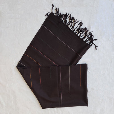 Brown - Multicolor Handwoven Merino Wool Stole