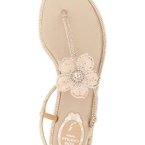 René Caovilla Peach Flower Sandals