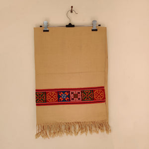 Beige -  Multicolor Handwoven Sheep Wool Kinnauri Stole