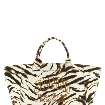 Ganni Xxl Zebra Shopping Bag