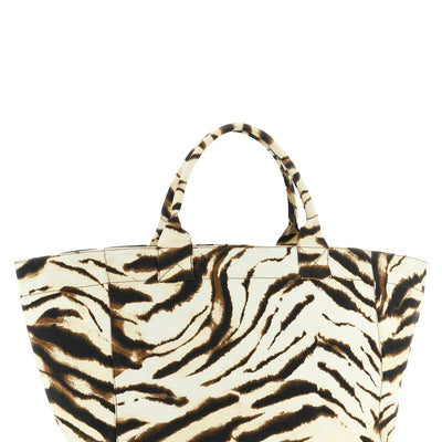 Ganni Xxl Zebra Shopping Bag