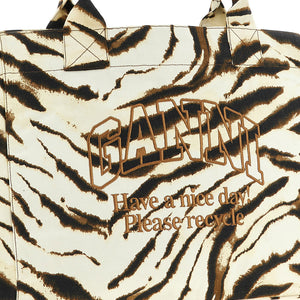 Ganni Xxl Zebra Shopping Bag