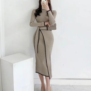 Helen Premium Woolen Midi Dress