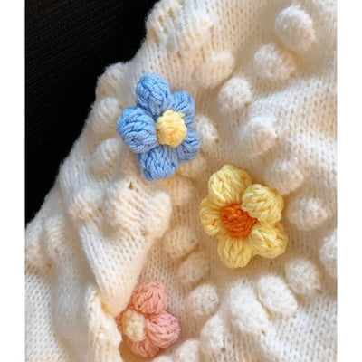 Lisido Statement Woolen Sweater with Flower Detail