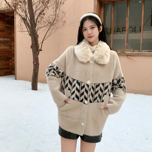 Dublo Woolen Short Coat with Fur