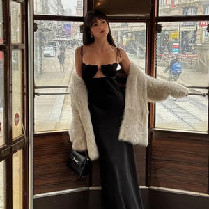 Dary Holiday Statement Satin Maxi Dress