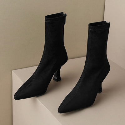 Ambrose Short Suede Pointed Ankle Boots