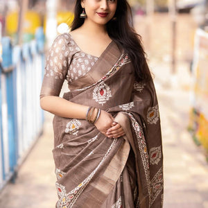 Soft Silk Batik Print Saree