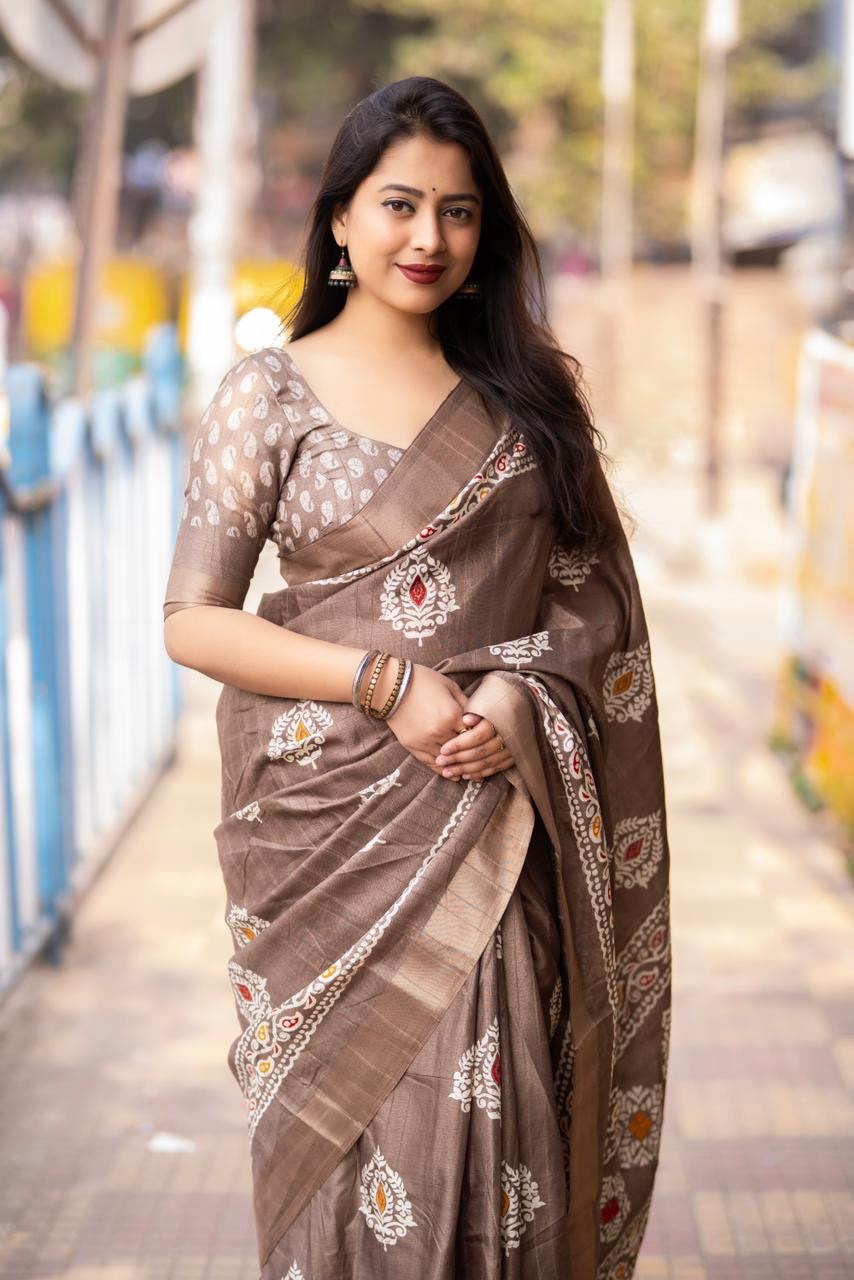 Soft Silk Batik Print Saree